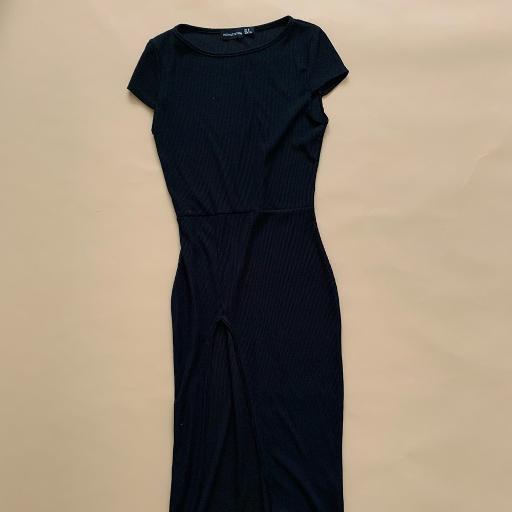 Body con dress with slit